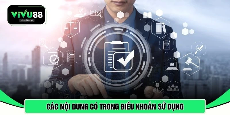 Các nội dung có trong điều khoản sử dụng 